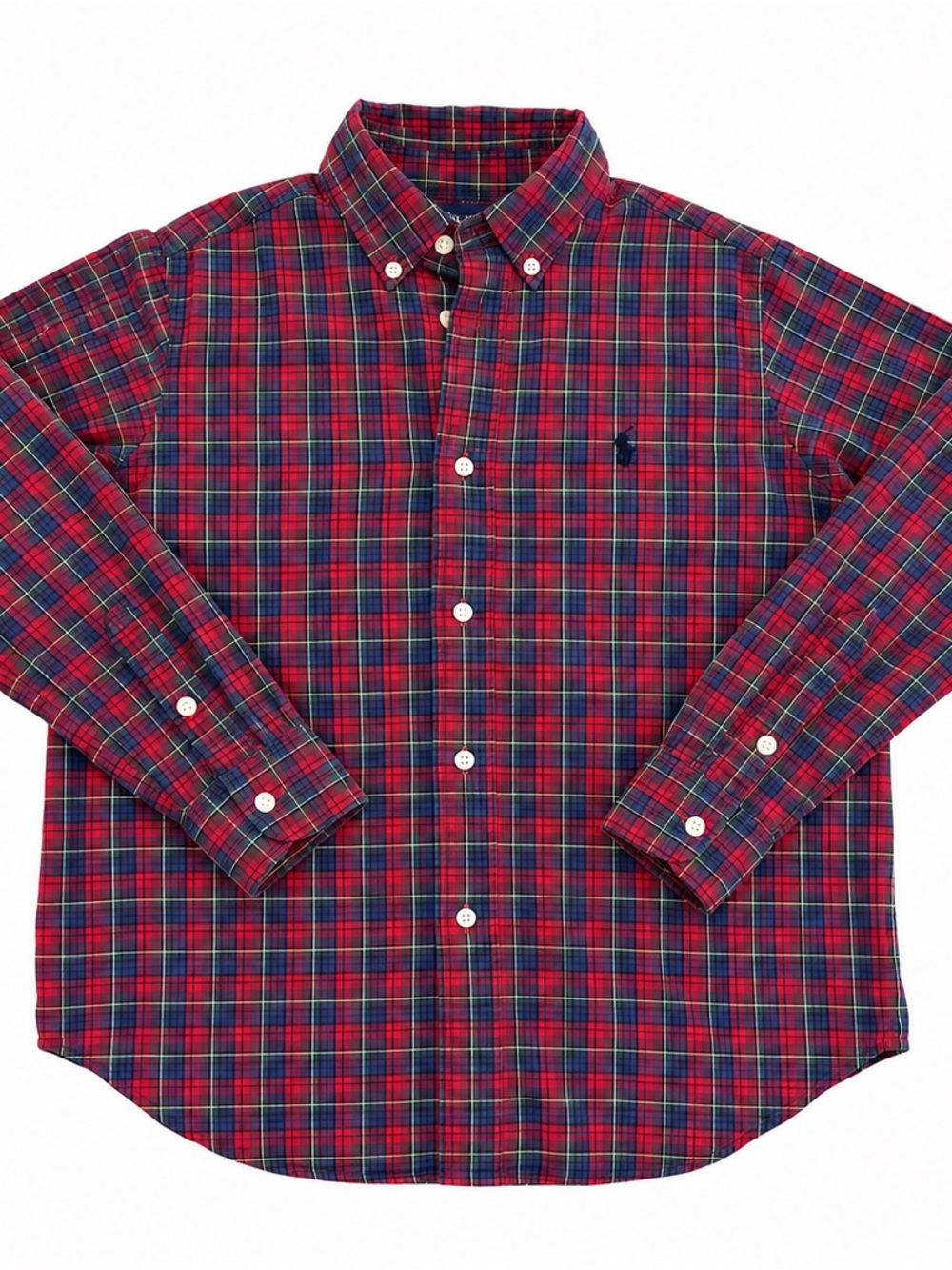 Ralph Lauren Boys Size 6 Tartan Plaid Button Down Shirt Holiday Christmas